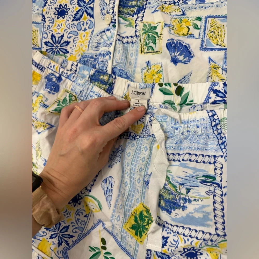 J.Crew Factory Women’s lemon print Short Pajama Set Size: large - Picture 3 of 6